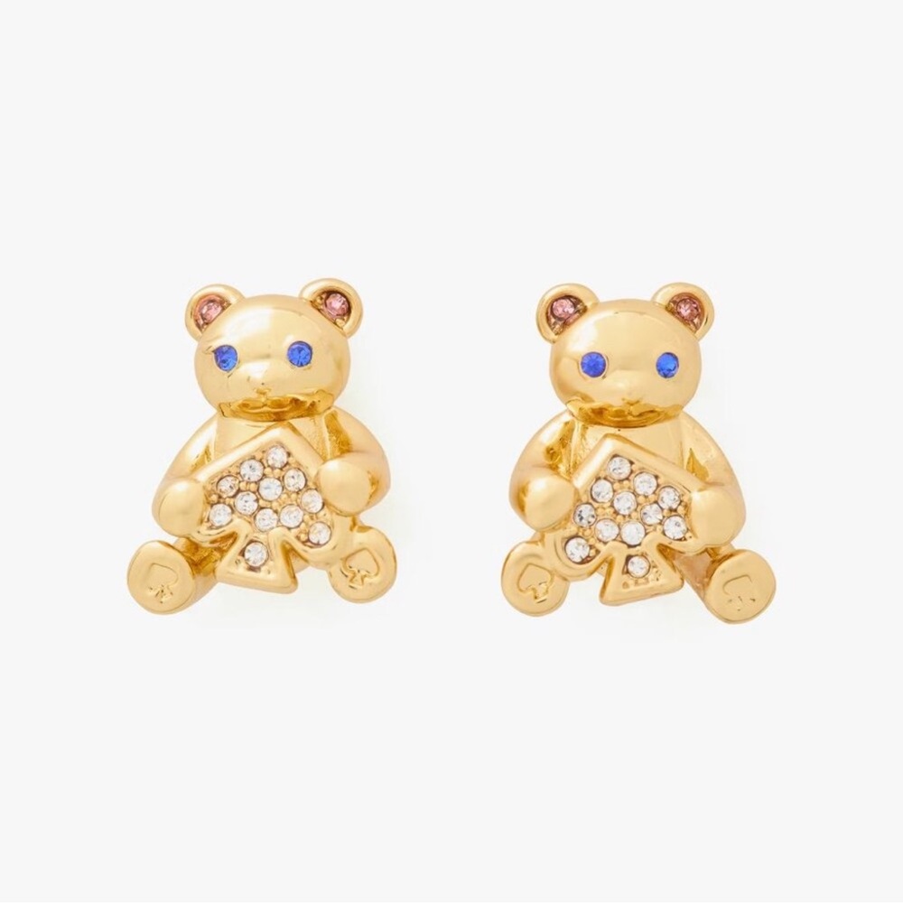 Kate Spade Gold Teddy Bear Studs